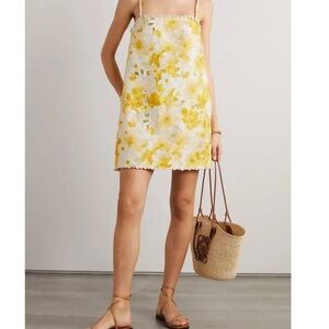 ZIMMERMANN 
Wonderland Embellished Floral-Print Linen Mini Dress size AUS 2